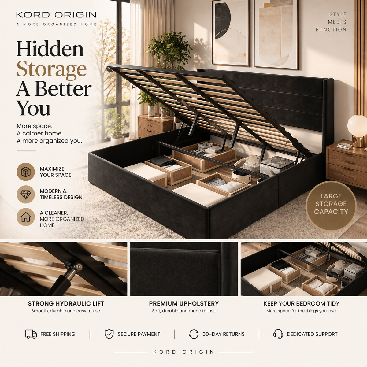 Kord Origin HavenLift™ Storage Bed